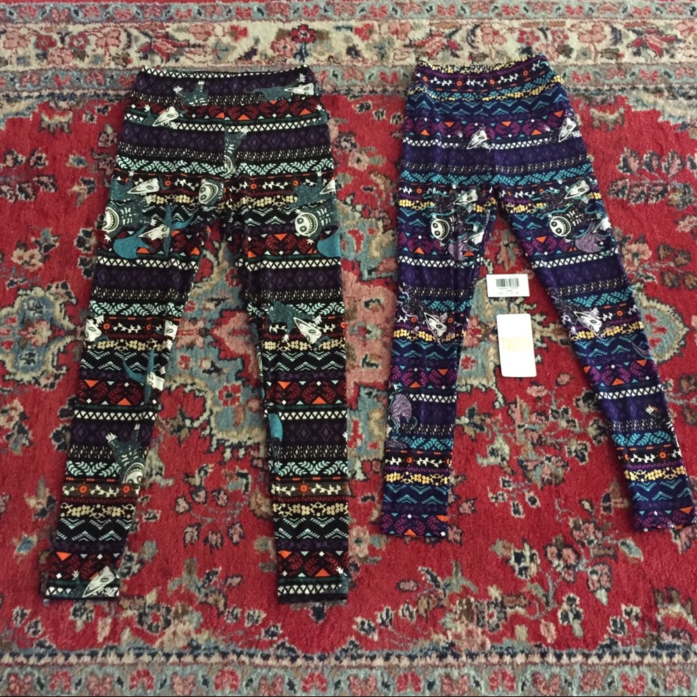 2 NWT LulaRoe Nightmare Leggings (Sz OS &  Tween)